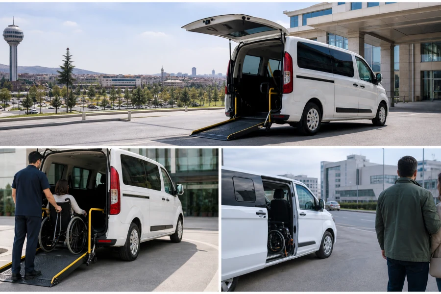 Ankara özel Donanımlı araç kiralama için rampa sistemli transfer aracı